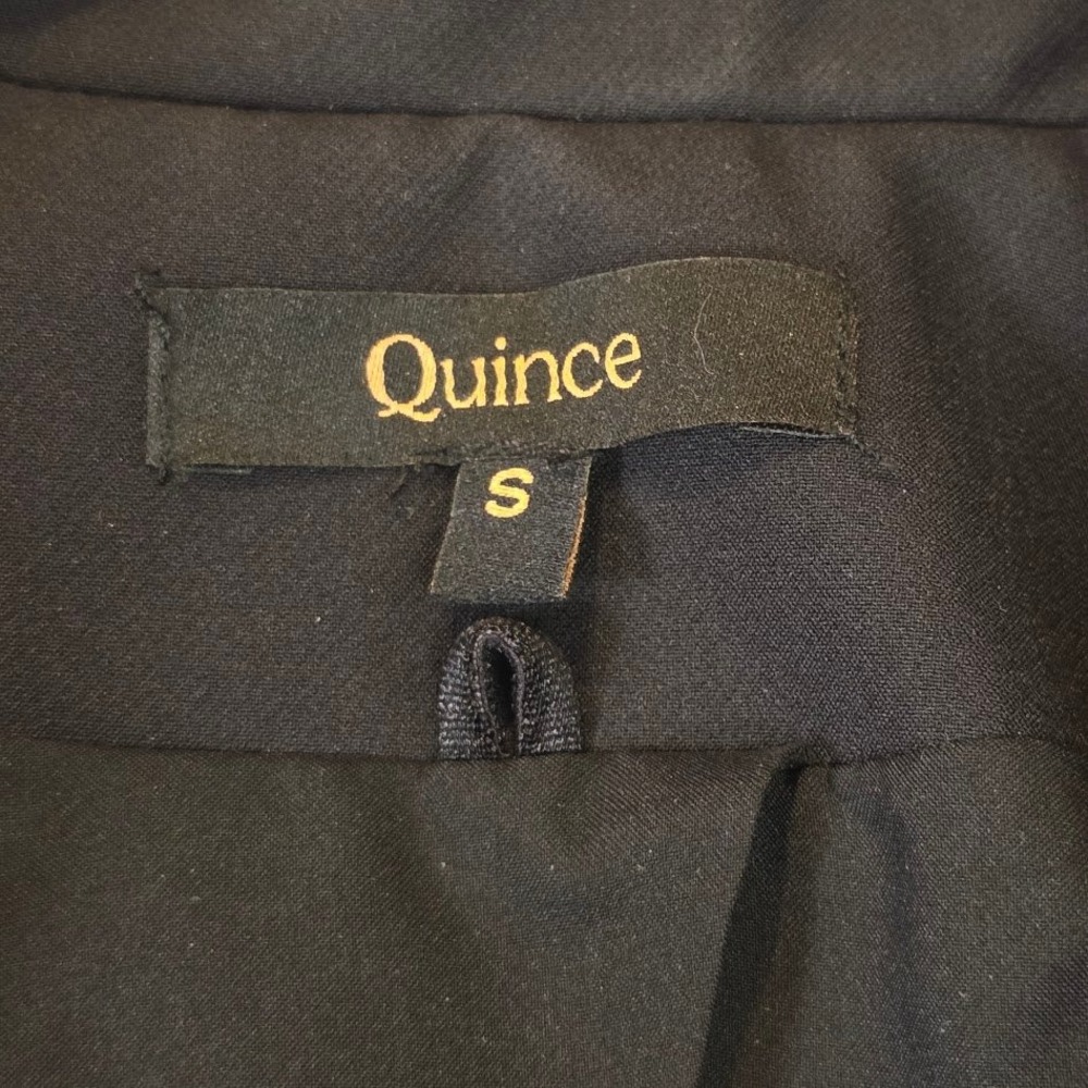 Quince Women's S Scuba Blazer Black Zipper Pocket Single Breasted Recycled Nylon - Picture 8 of 14